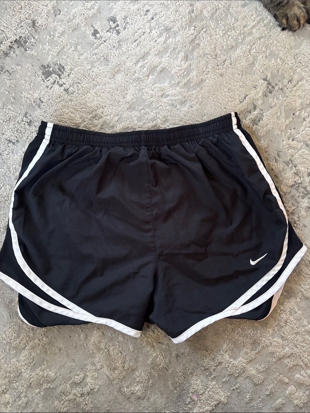 Nike Black Athletic Shorts with White Piping